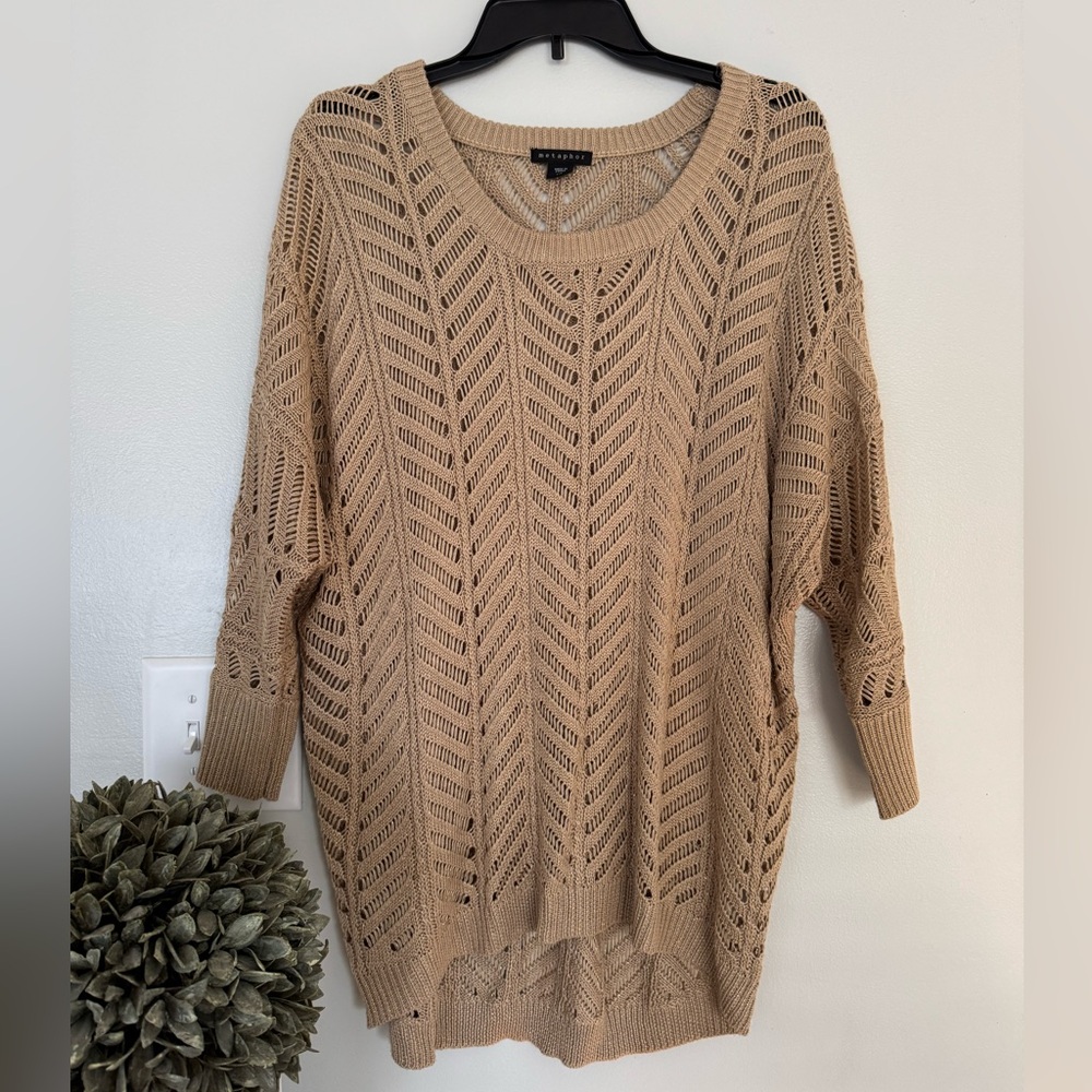 Metaphor women’s knitted sweater gold color size large